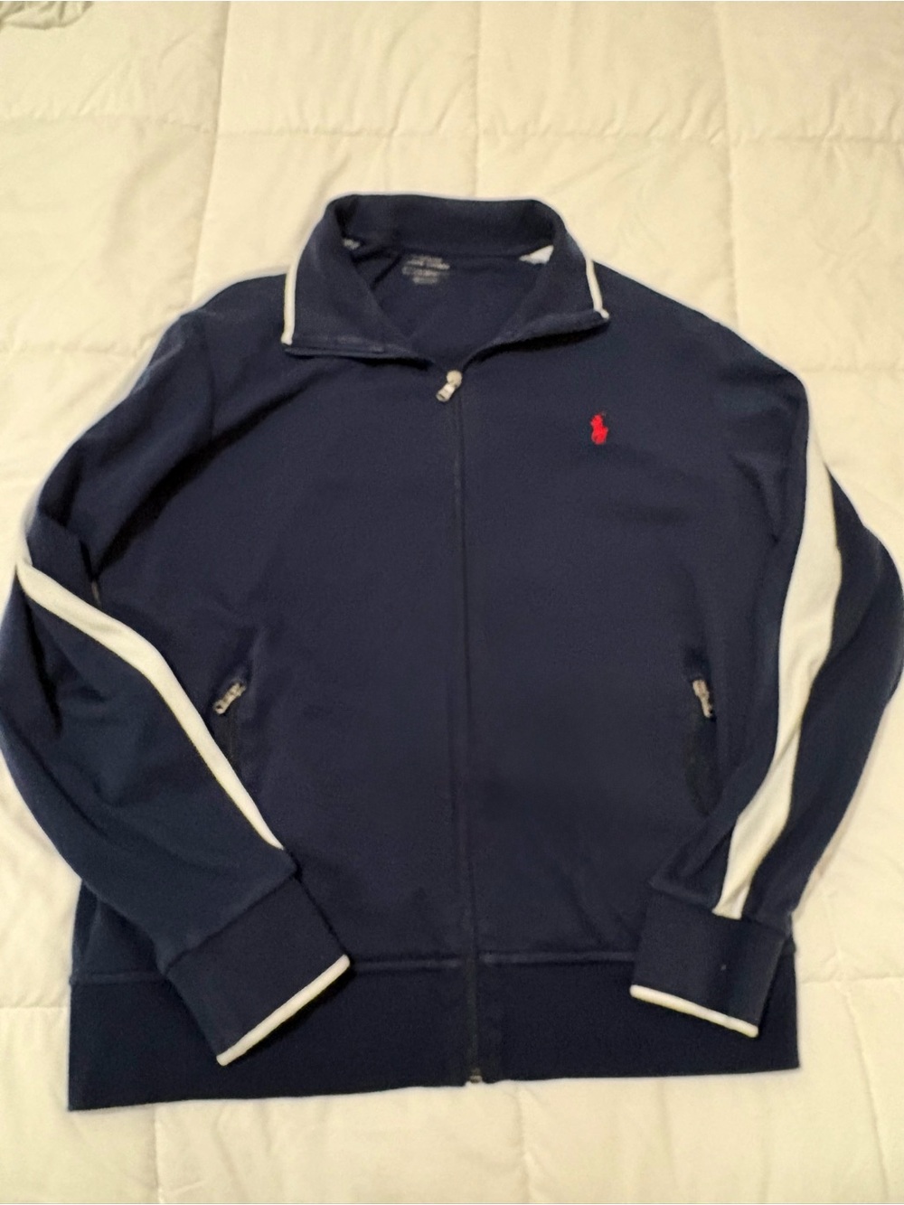 Polo by Ralph Lauren Navy Track Jacket with White Stripes